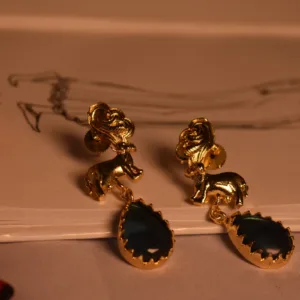 Kaalratri Black Stone Drop Earrings