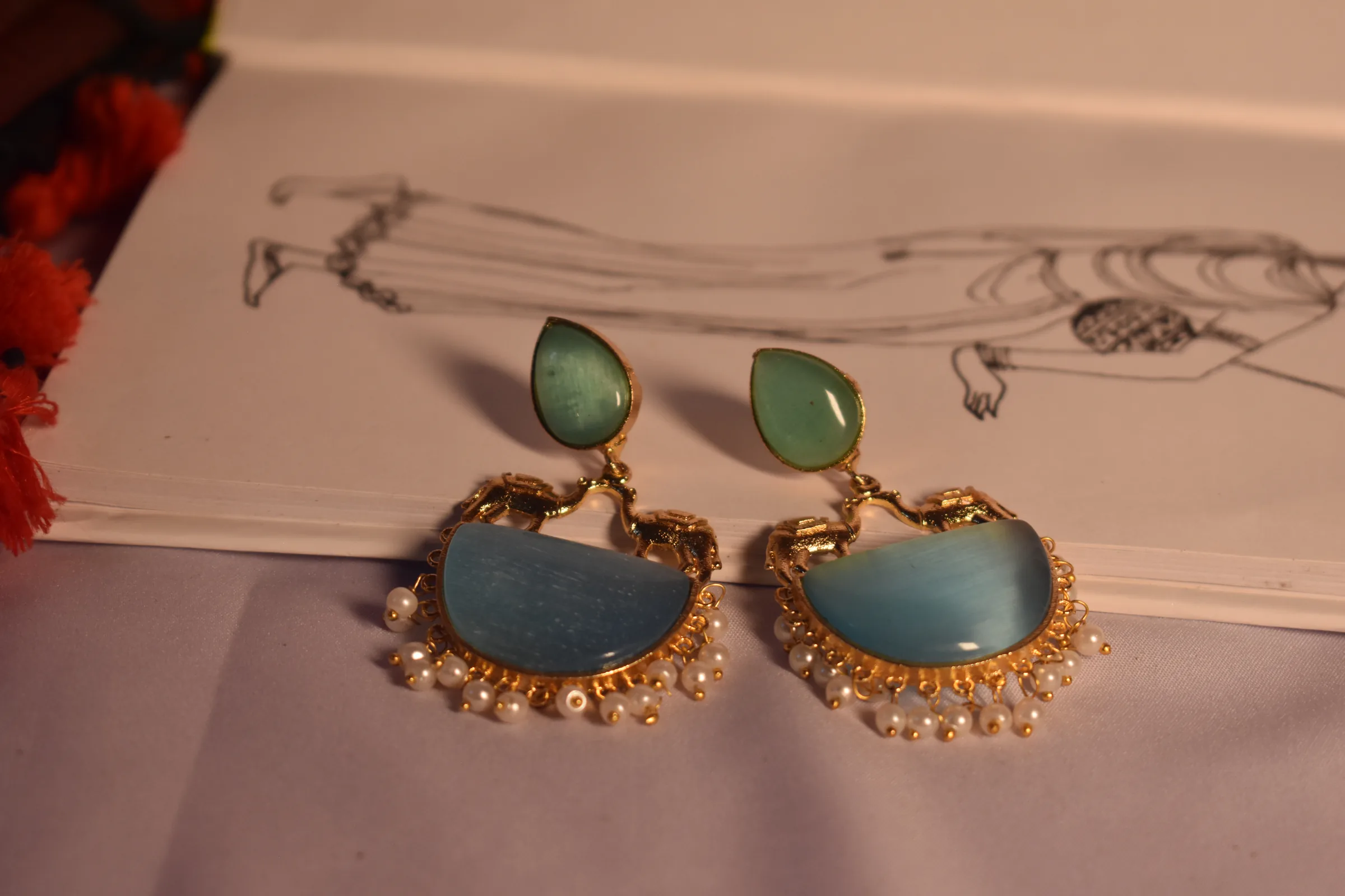 Neelambari Pearl Drop Earrings - Image 3