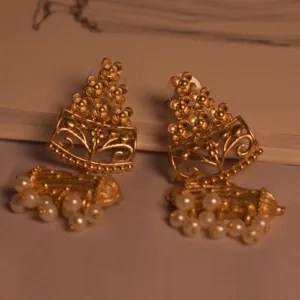 Gajra Jhumki Pearl Earrings