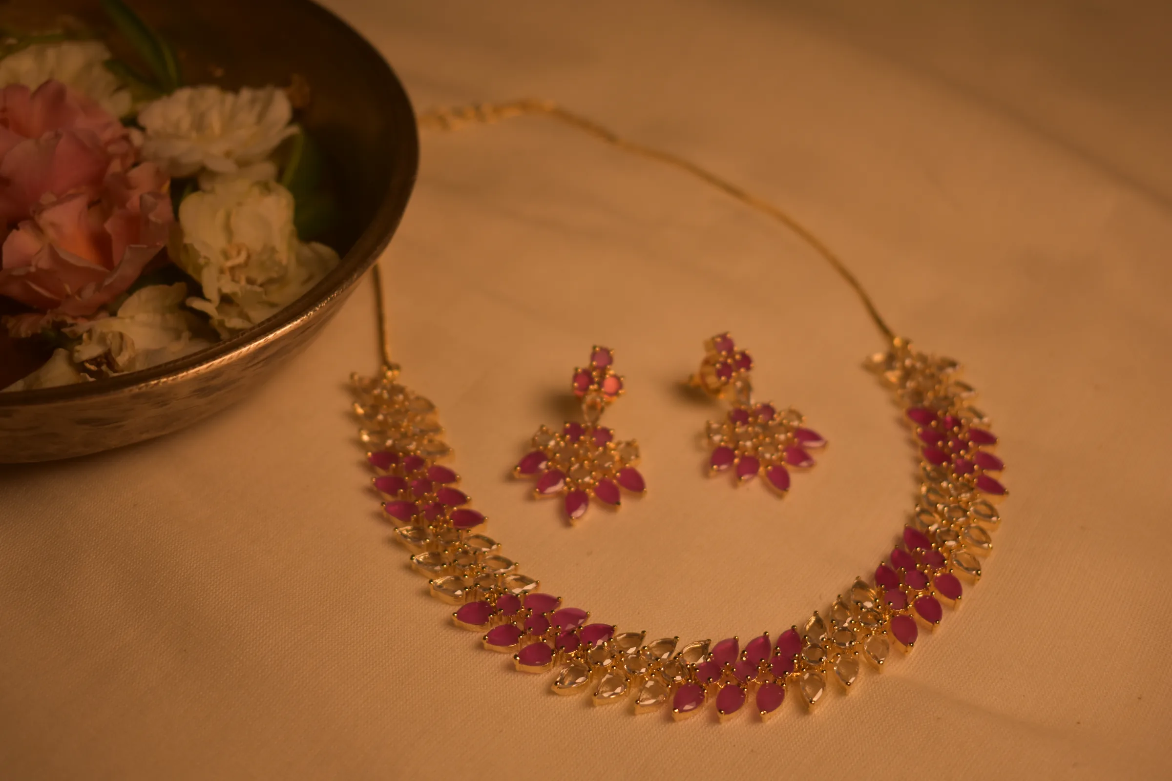 Mehri Gulab Necklace Set