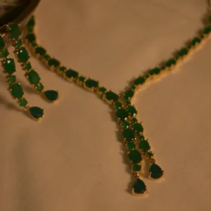 Hariyali Drop 22K Gold-Plated Necklace Set