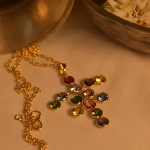 Navrangi Floral Pendant Necklace